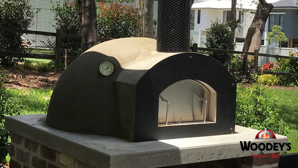 Woodfired Pizza Oven with Black Stainless Steel Front
